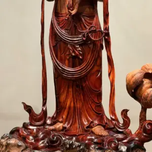 Tượng Phật Gỗ Nu Trắc Cao 58cm