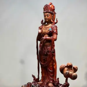 Tượng Phật Gỗ Nu Trắc Cao 58cm