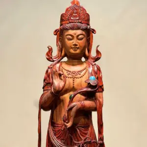 Tượng Phật Gỗ Nu Trắc Cao 58cm