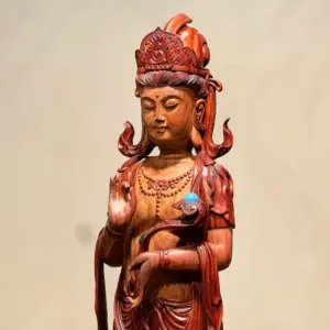 Tượng Phật Gỗ Nu Trắc Cao 58cm