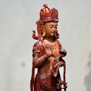Tượng Phật Gỗ Nu Trắc Cao 58cm