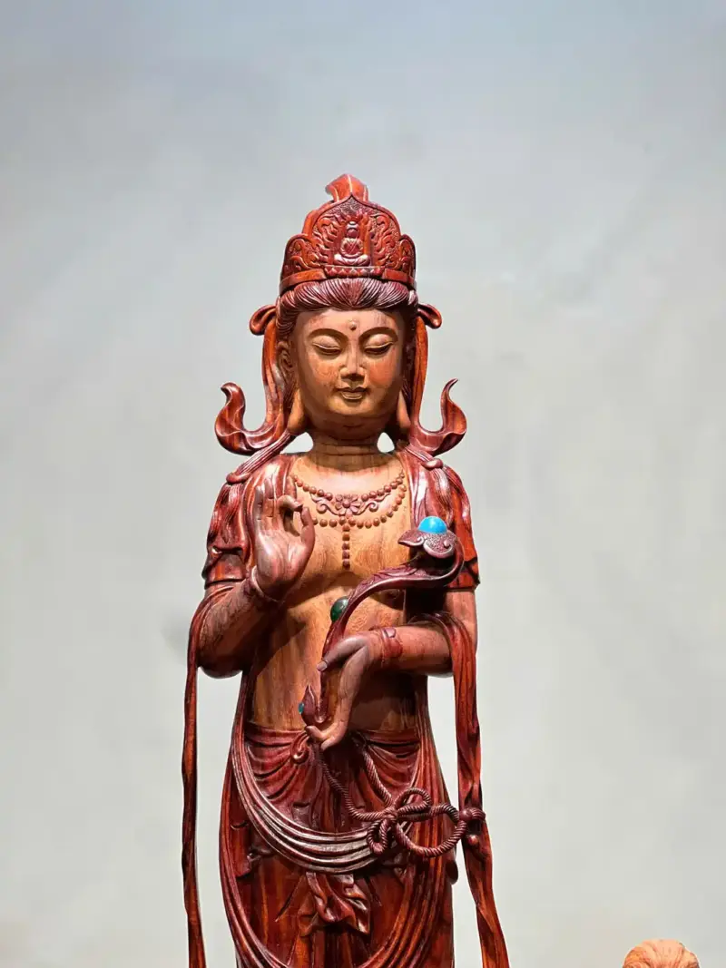 Tượng Phật Gỗ Nu Trắc Cao 58cm