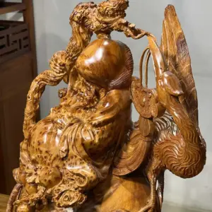 Tượng Ông Thọ Gỗ Nu Ngọc Am Cao 56cm