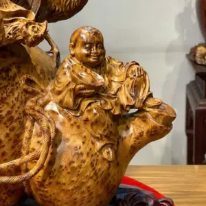 Tượng Ông Thọ Gỗ Nu Ngọc Am Cao 56cm