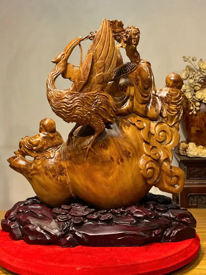 Tượng Ông Thọ Gỗ Nu Ngọc Am Cao 56cm
