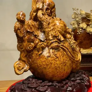 Tượng Ông Thọ Gỗ Nu Ngọc Am Cao 56cm