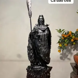 Tượng Quan Công Gỗ Mun Cao 52cm