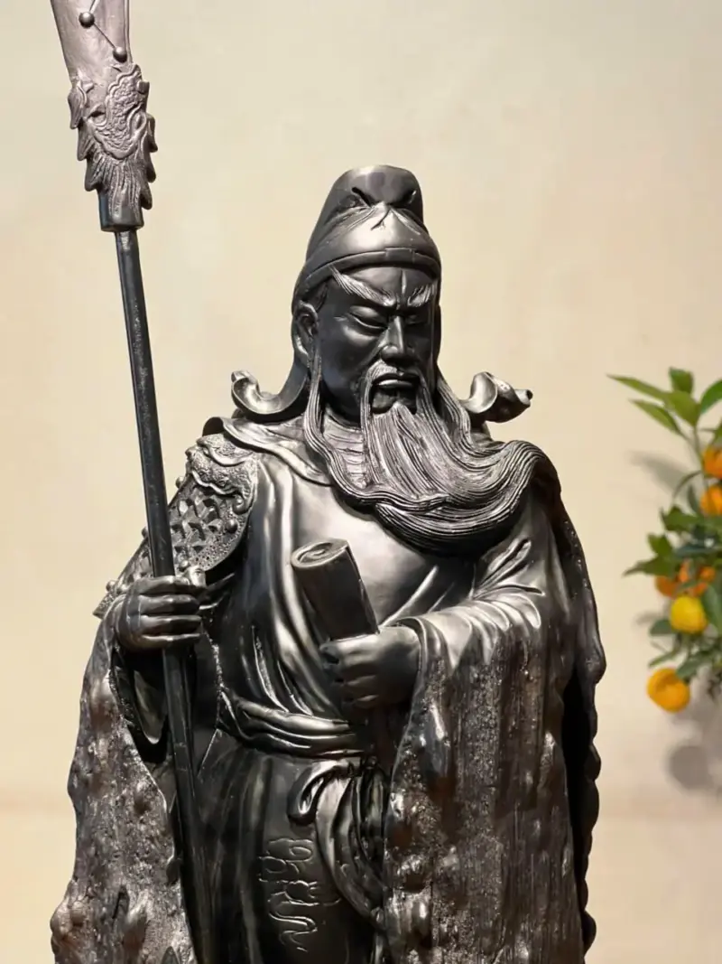 Tượng Quan Công Gỗ Mun Cao 52cm