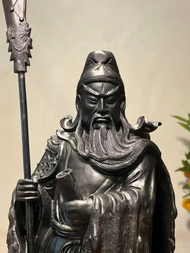 Tượng Quan Công Gỗ Mun Cao 52cm