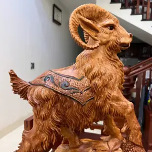 Tượng Nhất Dương Gỗ Ngọc Am Liền Khối Cao 62cm