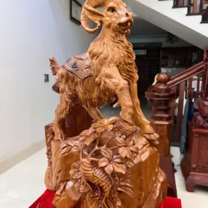 Tượng Nhất Dương Gỗ Ngọc Am Liền Khối Cao 62cm