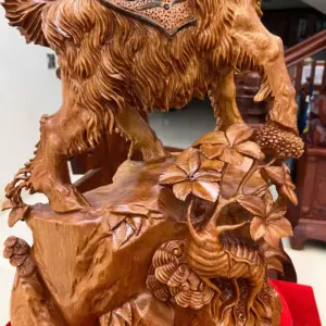 Tượng Nhất Dương Gỗ Ngọc Am Liền Khối Cao 62cm