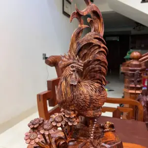 Tượng Nhất Kê Gỗ Sưa Bắc Cao 57cm