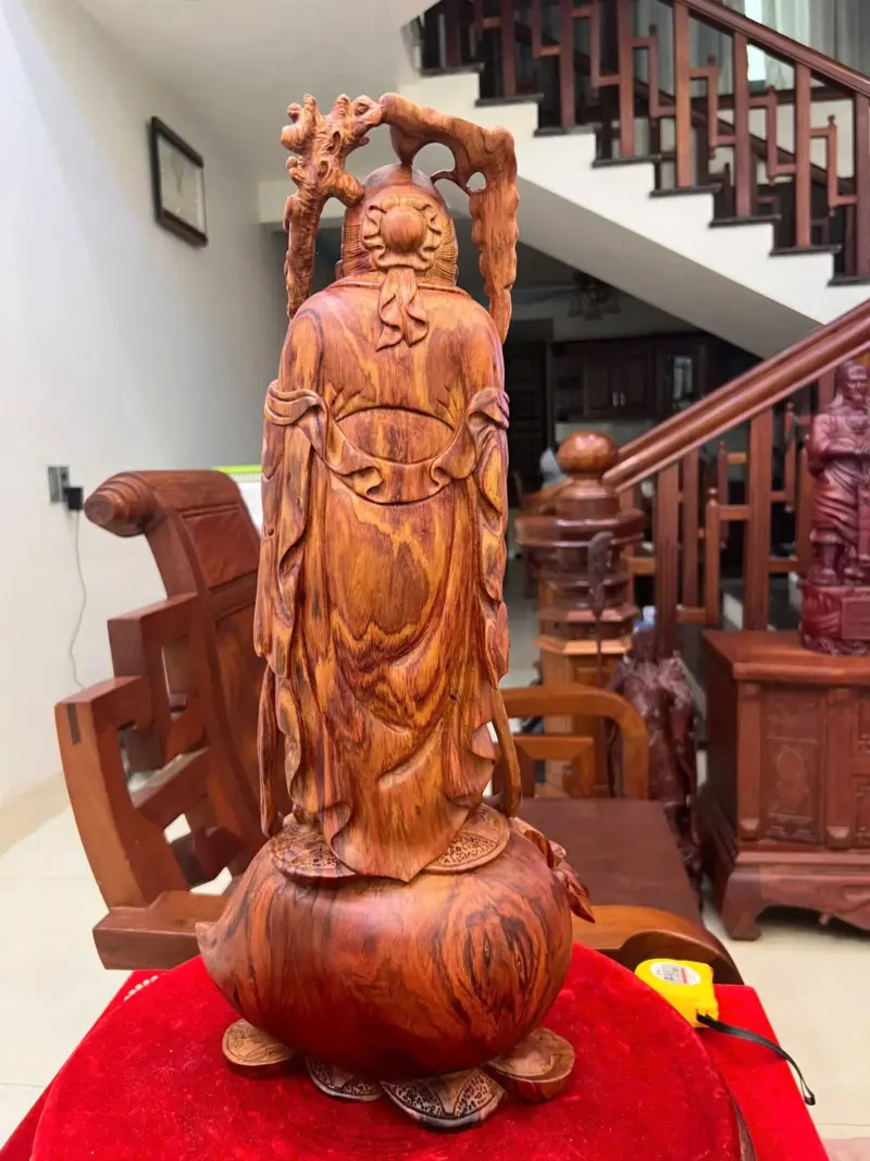 Tượng Ông Thọ Tiên Gỗ Sưa Bắc Liền Khối Cao 54