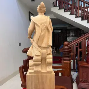 Tượng Trần Quốc Tuấn Gỗ Ngọc Am Liền Khối Cao 80