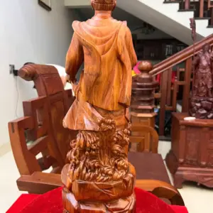 Tượng Trần Quốc Tuấn Gỗ Sưa Bắc Liền Khối Cao 50cm