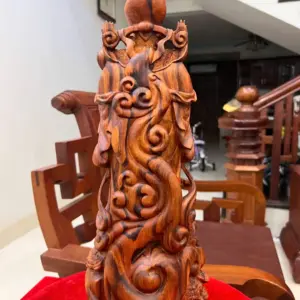 Tượng Thần Tài Gỗ Sưa Bắc Liền Khối KT:45x18x15