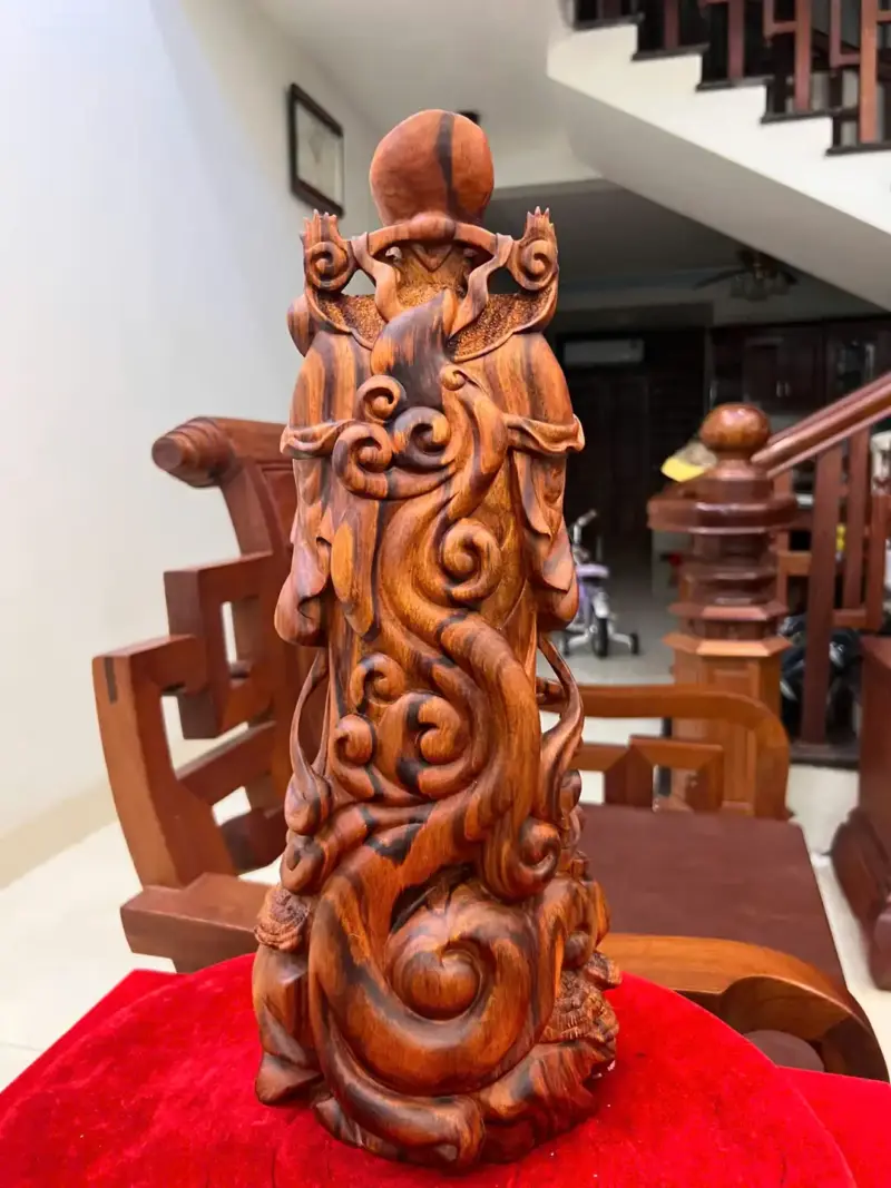 Tượng Thần Tài Gỗ Sưa Bắc Liền Khối KT:45x18x15
