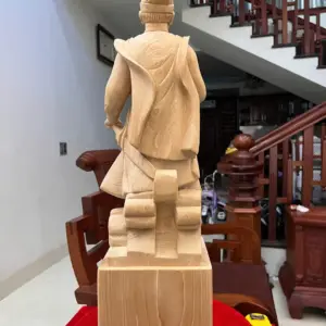 Tượng Trần Quốc Tuấn Gỗ Ngọc Am Mộc Đẹp Có Sơn KT:70x20x19